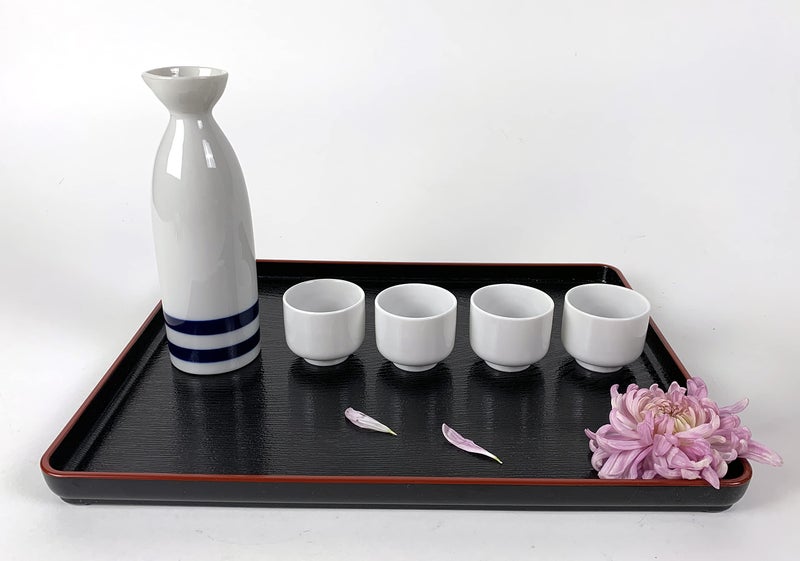 JapanBargain 4126, Japanese Lacquered Plastic Serving Trays, Versatile Tray for Bento, Dinner, Tea, Coffee Table, Ottoman, TV, and Butler Use, Black and Red Color, Made in Japan, 18"x13.75", 1-Pack - Image 5